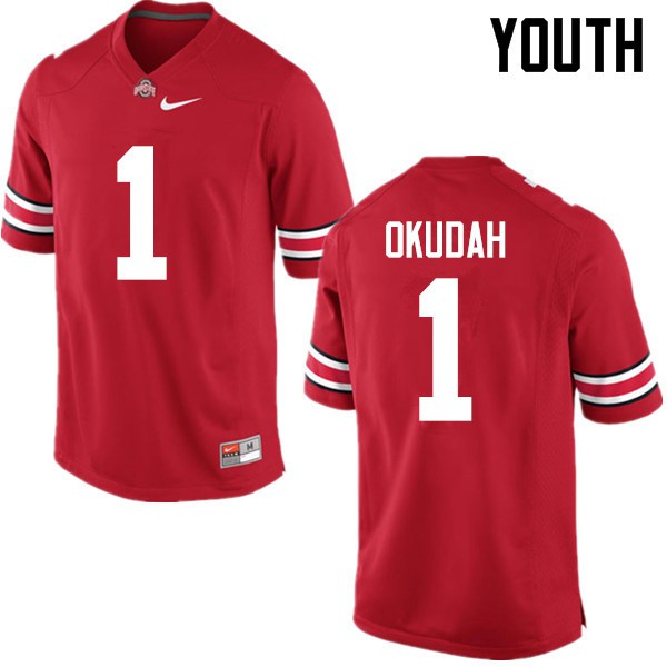 Ohio State Buckeyes #1 Jeffrey Okudah Youth High School Jersey Red OSU96131